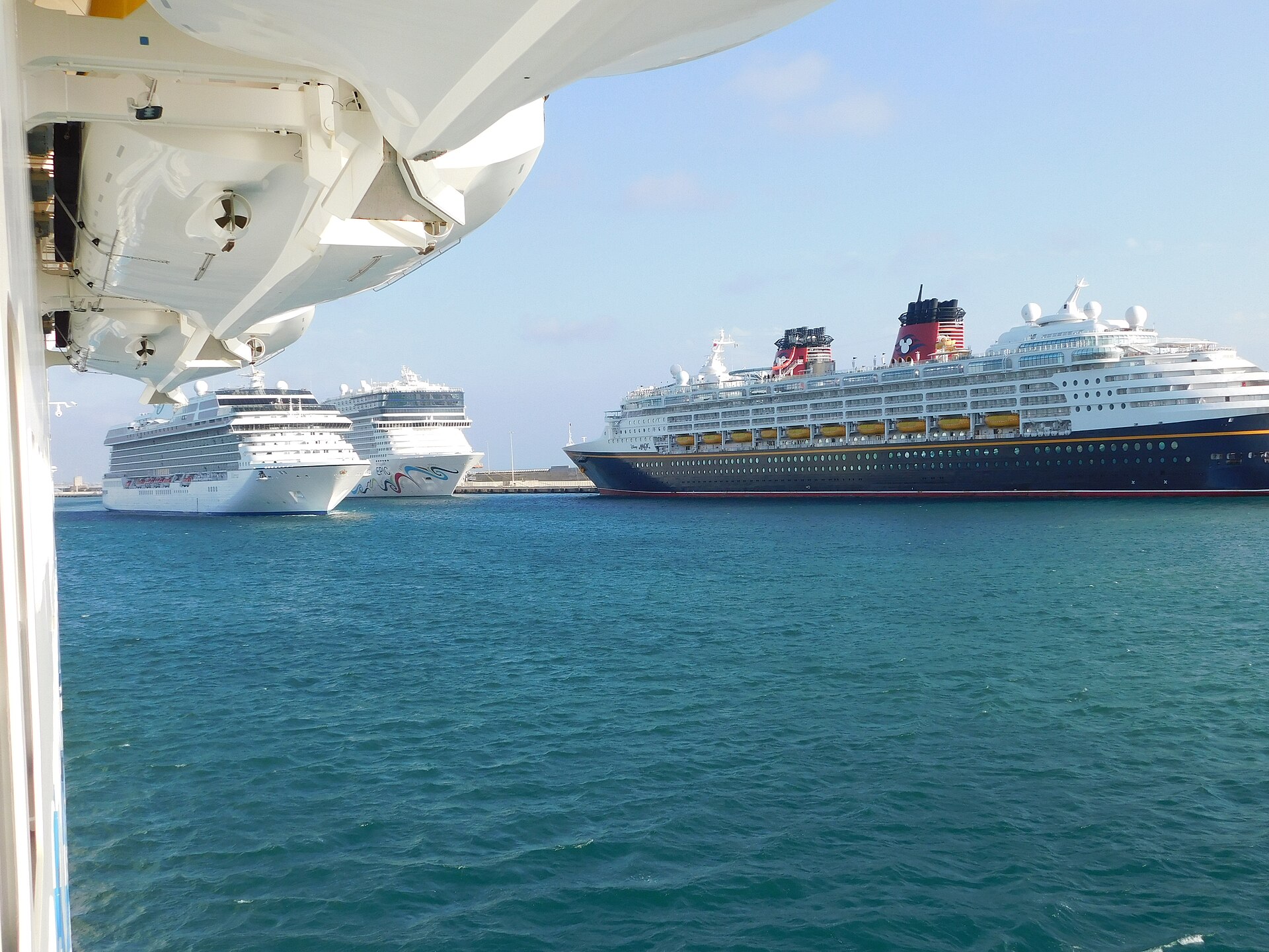Cruise ships berthed at the Port of Civitavecchia